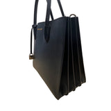 Michael Kors Black Pebbled Leather Satchel  With Gold Hardware & Charm Tote Bag