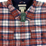 L.L. Bean Mens Russet Plaid Flannel Shirt Reg Traditional Fit Sz XXL