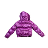 Fashion Nova Girls Purple Puffer Coat Faux Fur Hood Size 14 Y2K Winter