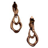 Trifari Womens Gold Tone Metal Clip-On Earrings Vintage Statement Jewelry