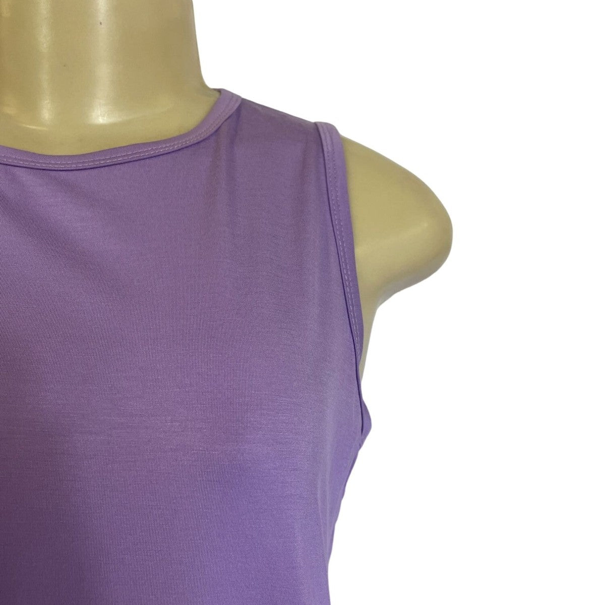Sleeveless Purple Tank Top With Mesh Back Detail & Split Hem New