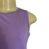 Sleeveless Purple Tank Top With Mesh Back Detail & Split Hem New