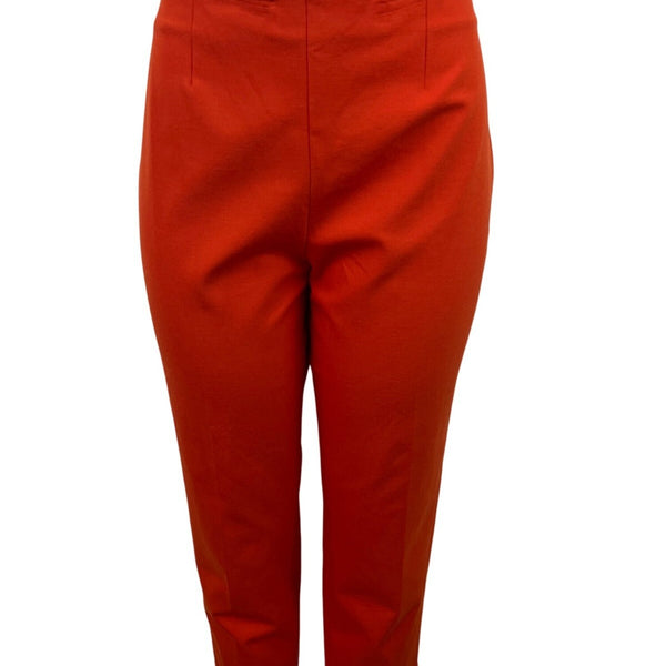 Lands End Mid Rise Slim Leg Red Capri Pants Size 12