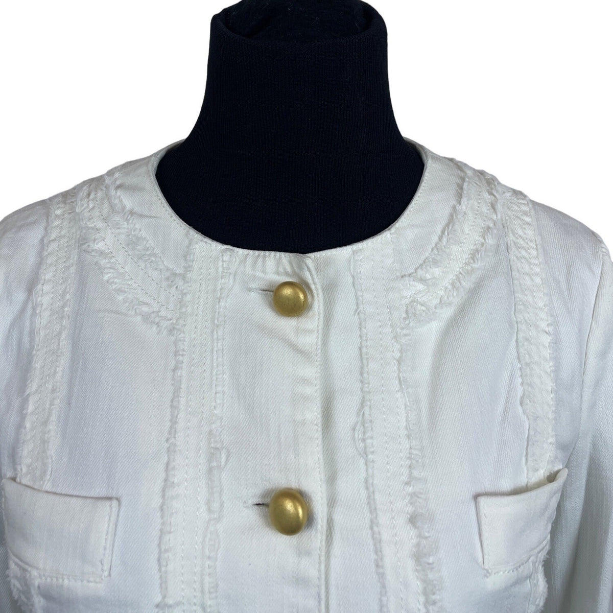 Armani Collezioni Women's White Jean Jacket Sz 38 (US 7)