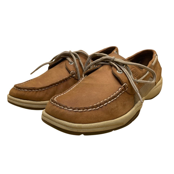 Sperry Men’s Brown Leather Mesh Panels Top-Sider Size 10M
