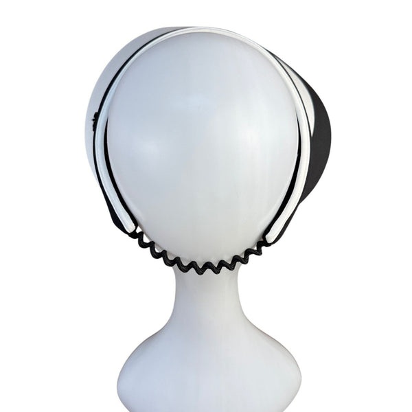 Chicos Womens Black & White Spandex Wide Brim Sun Visor Adjustable Fit
