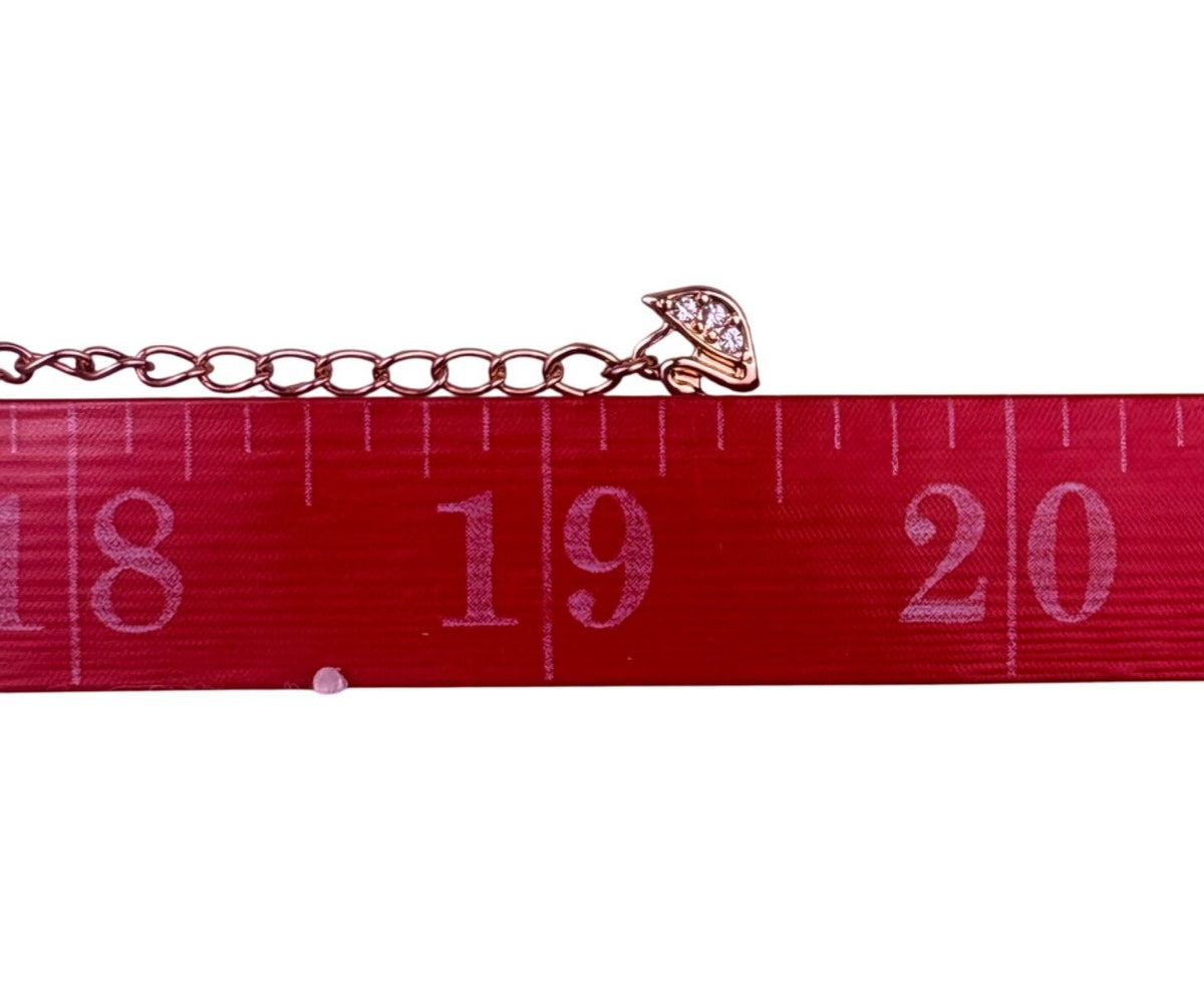 Swarovski Womens Rose Gold Tone Crystal Intertwined Heart Necklace Elegant Chain