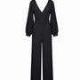 Zara Womens Navy Jumpsuit With Long Sleeves Belted Waist Size M