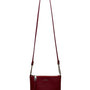 Calvin Klein Women’s Red Faux Leather Chain Strap Zip Closure Crossbody Bag