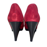 Style & Co Women’s Red Brick Suede Peep-Toe Celine Platform Pumps Size 10M