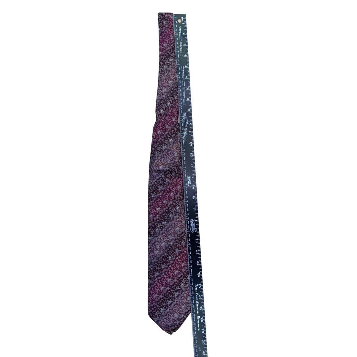 Smithsonian Institution Mens Burgundy & Blue 100% Silk Tie Paisley Pattern