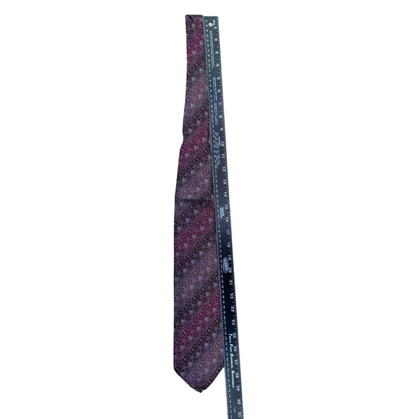Smithsonian Institution Mens Burgundy & Blue 100% Silk Tie Paisley Pattern