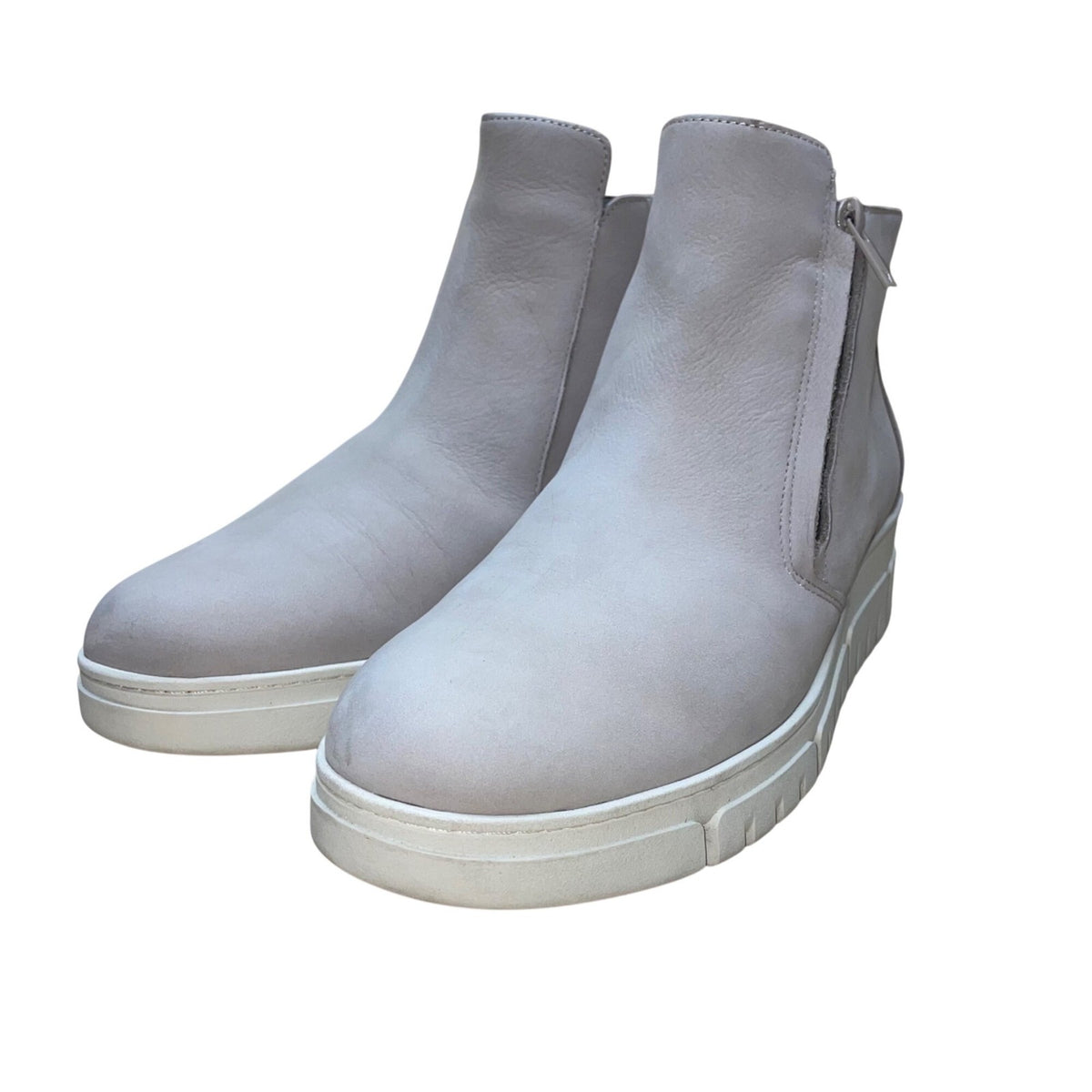 Women’s Taupe Leather Weatherproof Side-Zip Uptown Sur Boots Size 9.5W