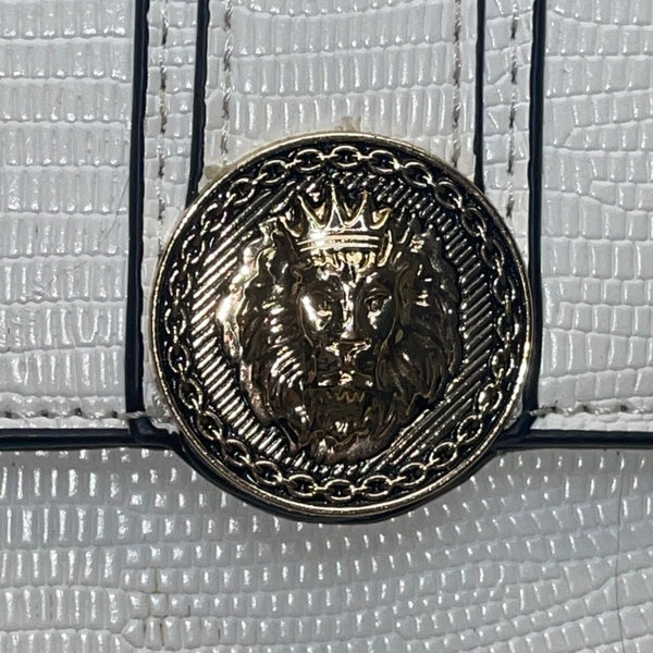 Aldo Women’s White Faux Leather Chain Handle With Gold Lion Detail Crossbody Bag