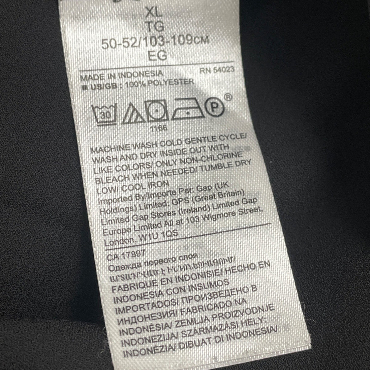 Banana Republic Womens Black Polyester V-Neck Wrap Blouse Long Sleeve Size XL