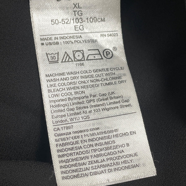 Banana Republic Womens Black Polyester V-Neck Wrap Blouse Long Sleeve Size XL