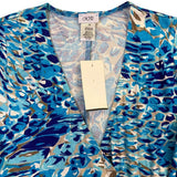 Cache Womens Blue Abstract Wrap Dress Sz XS