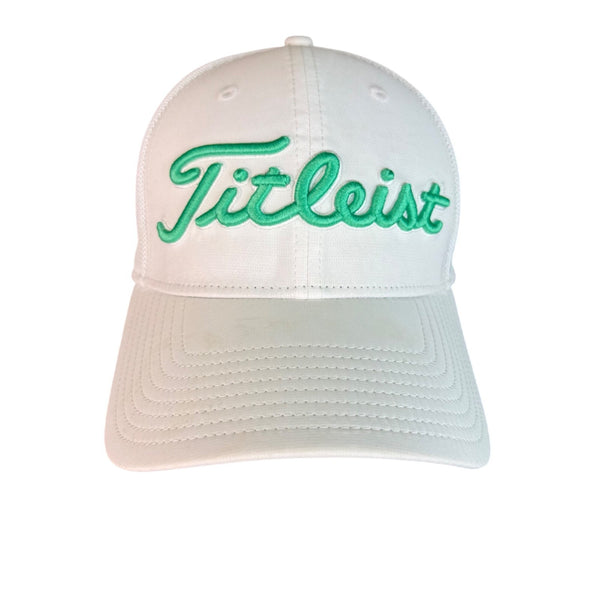 Titleist White/Green Polyester Golf Hat Small-Medium Fit