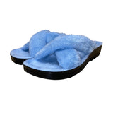 Aerothotic Women’s Blue Fluffy Orthotic Slip-On Slide Sandals Size 10US