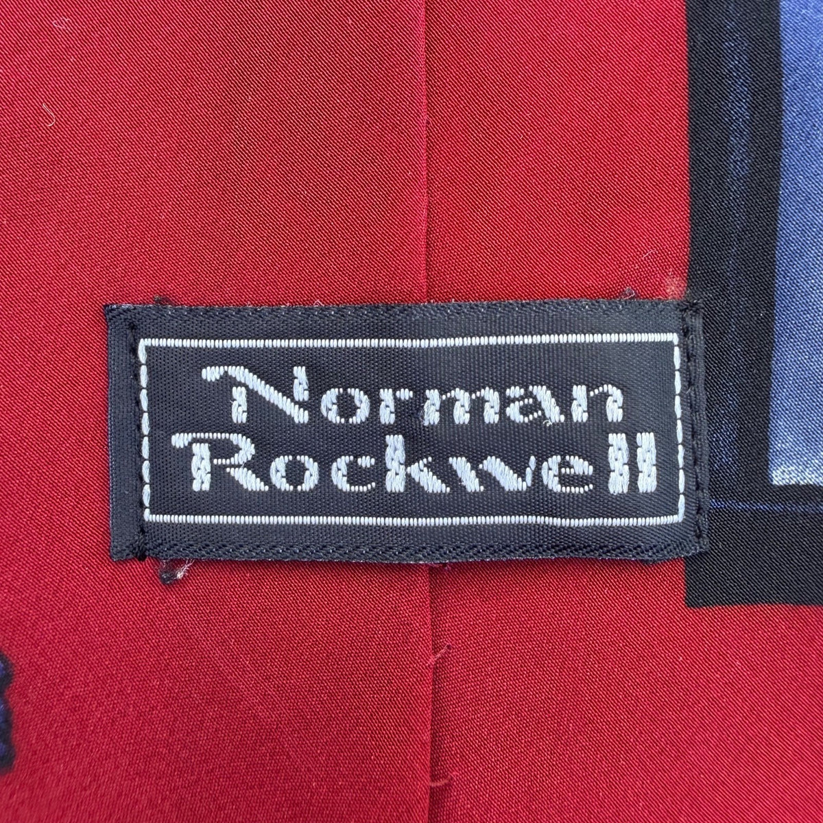 Norman Rockwell Mens Red Silk Print Tie All Season 57 In Long Novelty Canada