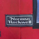Norman Rockwell Mens Red Silk Print Tie All Season 57 In Long Novelty Canada