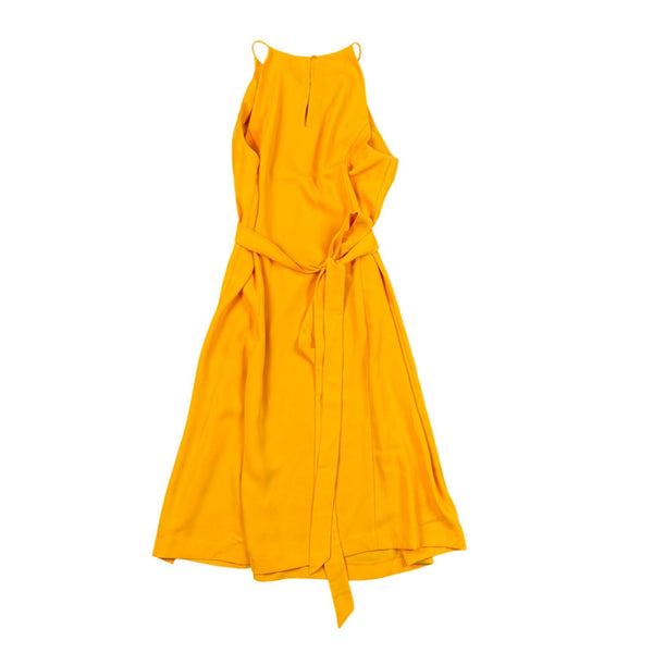 Ann Taylor Womens Yellow Sleeveless Halter Midi Dress Summer Look Size 6