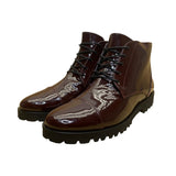 Amalfi Women’s Burgundy Patent Leather Lace-Up Ankle Boots Size 9.5N