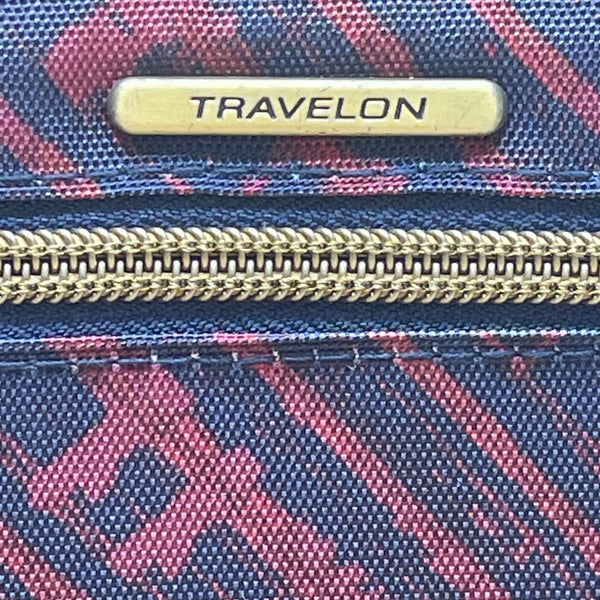 Travelon Women’s Blue & Red RFID Blocking Wristlet Wallet With Zippered Pocket