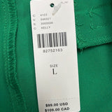 WAYF Womens Green Polyester Wide-Leg Pants Comfortable Elastic Waistband Size L