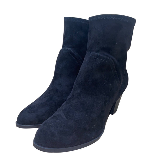 D Vita Women’s Black Suede Heeled Side Zipper Cerby Ankle Boots Size 9