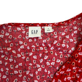Gap Womens Red Floral V-Neck Long Sleeve Midi Dress Size S