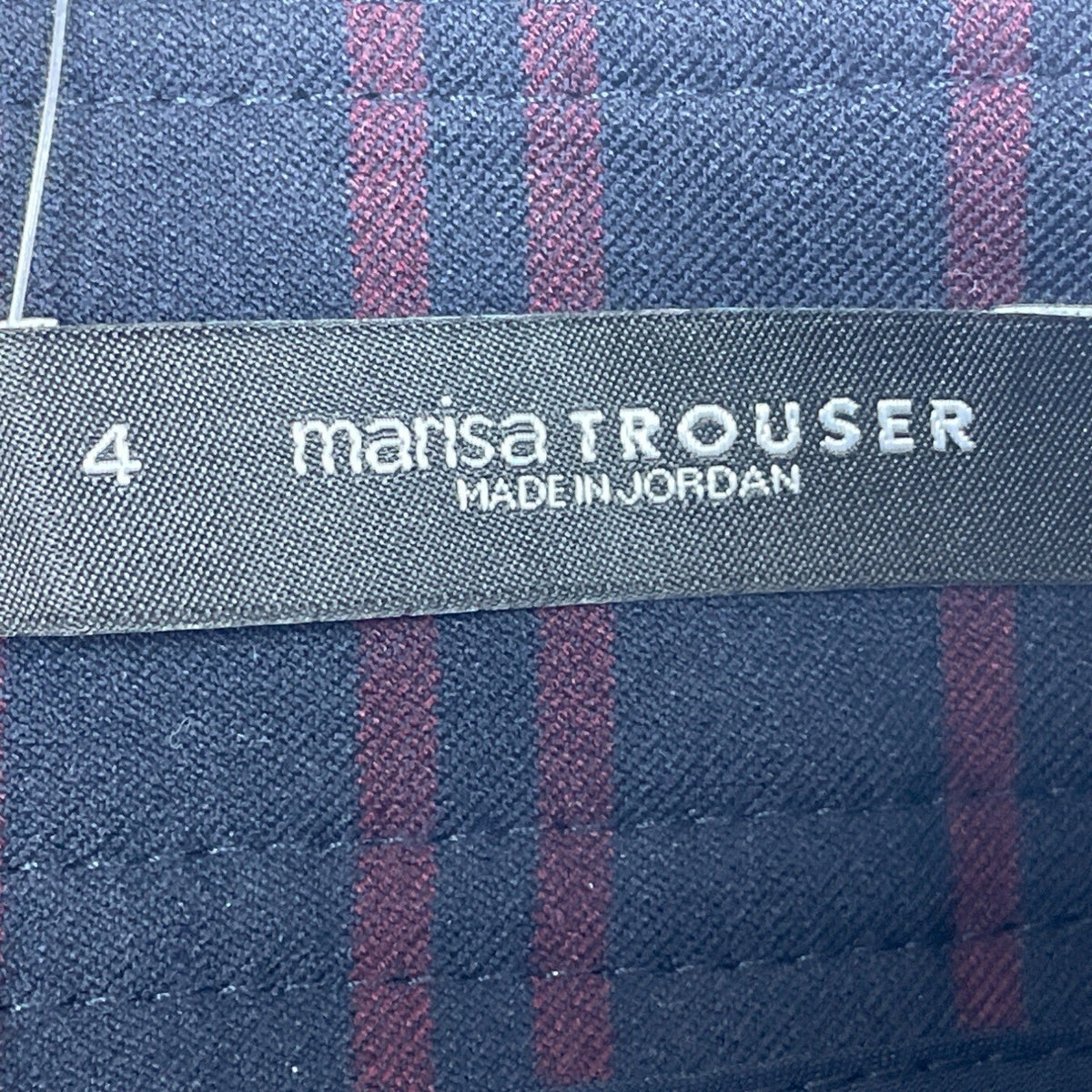 Loft Marisa Trouser Pants Navy & Burgundy  High-Waist Wide-Leg Size 4 - New