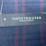 Loft Marisa Trouser Pants Navy & Burgundy  High-Waist Wide-Leg Size 4 - New