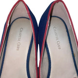 Charter Club Women’s Navy & Red Bow Detail Slip-On Block Heel Loafers Size 8M