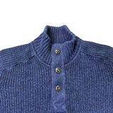 H&M L.O.G.G. Mens Navy Cotton Pullover Sweater Long Sleeve Mock Neck Size L