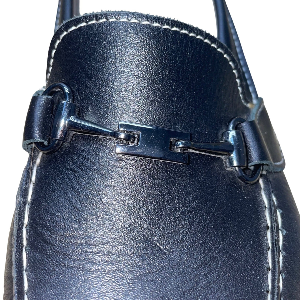 Munro American Women’s Black Leather Horse Bit Accent Loafers Size 6W