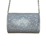 Kelly & Katie Women’s Silver Crystal Rhinestone Chain Strap Evening Clutch