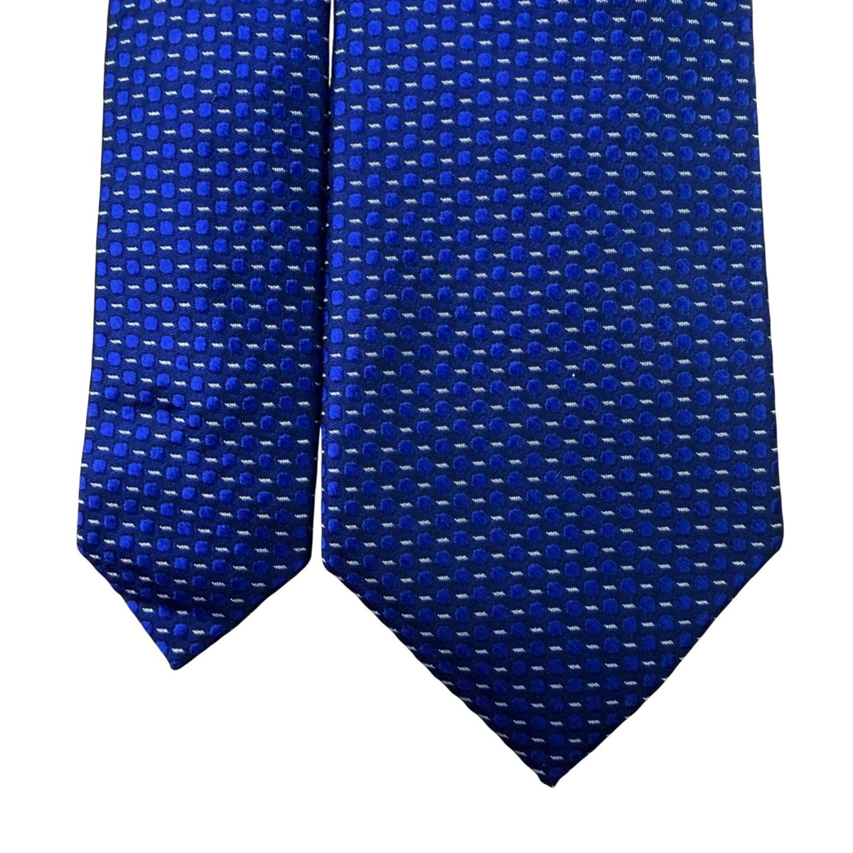 Calvin Klein Mens Blue 100% Silk Textured Pattern Slim Neck Tie