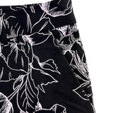 White House Black Market Womens Black Floral Flare Crop Pants Size 10