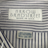 Vtg Arrow Bradstreet Mens Navy White Stripe Long Sleeve Shirt  Sz 15 1/2 - New
