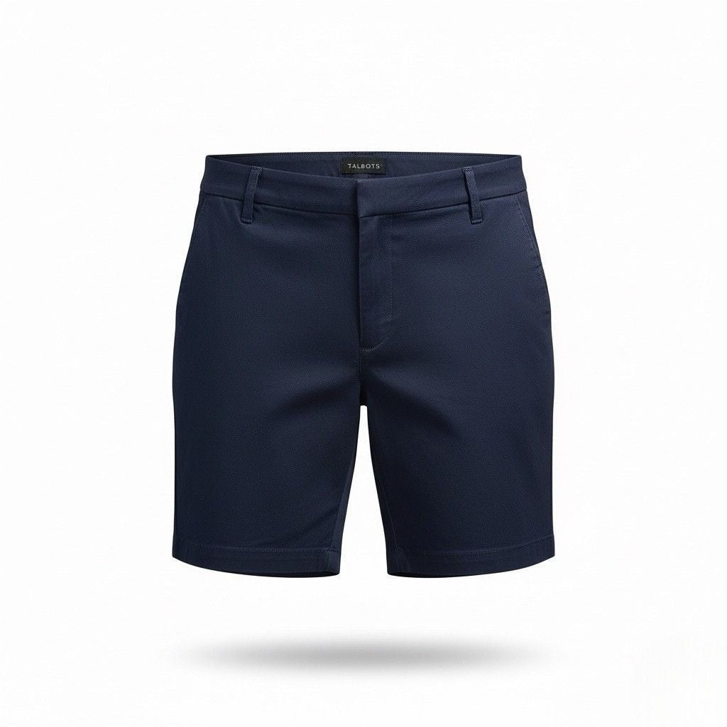 Talbots Womens Navy Cotton/Spandex Relaxed Chino Shorts 7-Inch Inseam Size 12