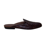 Sesto Meucci Men’s Brown Leather Woven Slip-On Mule Shoes Size 10M