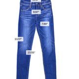 American Eagle Womens Blue Cotton Blend Skinny Jeans Short Stretch Denim Size 4