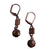 Lia Sophia Womens Bronze Tone Dangle Earrings With Black Accents 