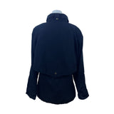 Mulberry Street Women’s Black Hooded Anorak Jacket Drawstring Waist Sz M