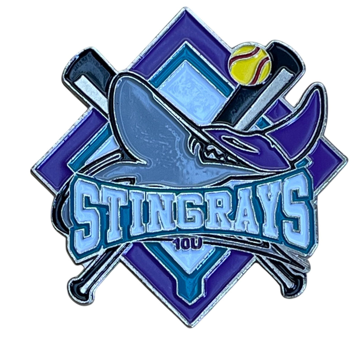 Stingrays Softball Team Logo Enamel Pin By Metro Pins