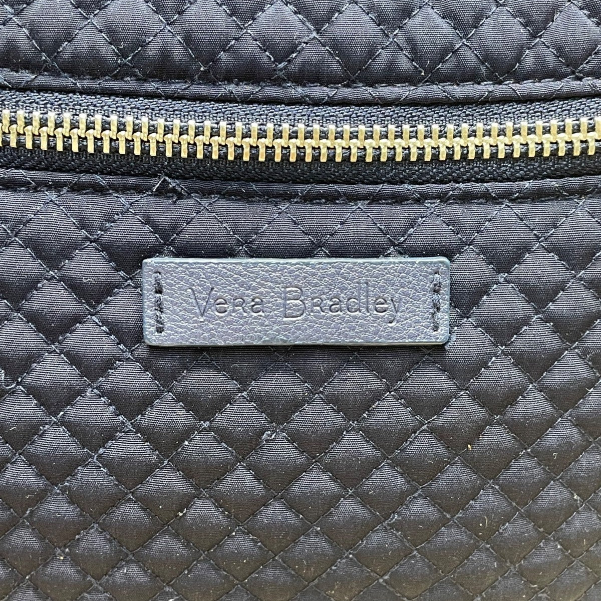 Vera Bradley Women’s Navy Blue Quilted With Zipper Closure Shoulder Tote Bag