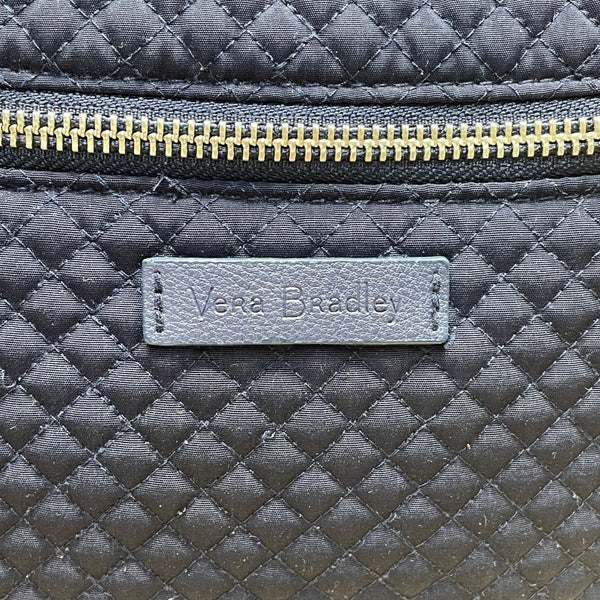 Vera Bradley Women’s Navy Blue Quilted With Zipper Closure Shoulder Tote Bag