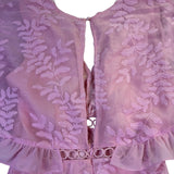 Selfie Leslie Womens Pink Embroidered Mini Dress With Flounce Sleeves Size S