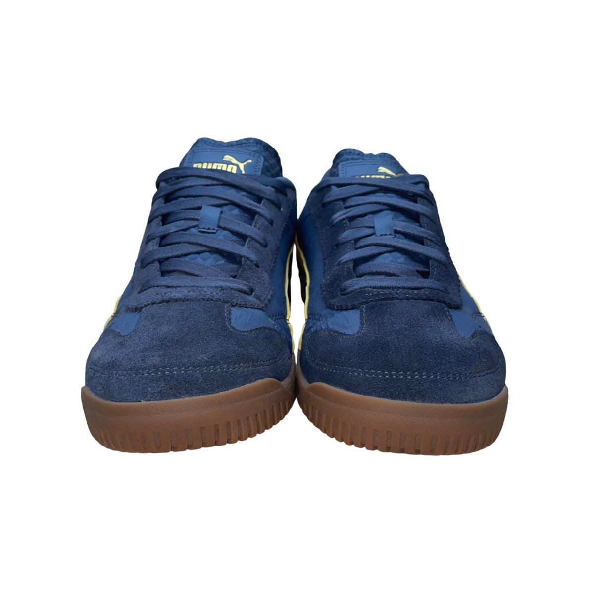 Puma Mens Blue & Yellow Suede Lace-Up Club 5v5 Lux OG Sneakers Size 12